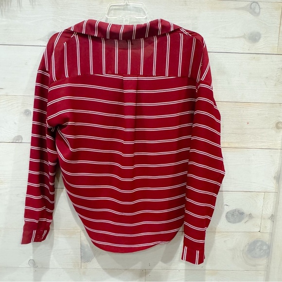 Forever 21 stripe long sleeve chiffon faux wrap top ❤️ - Picture 5 of 5
